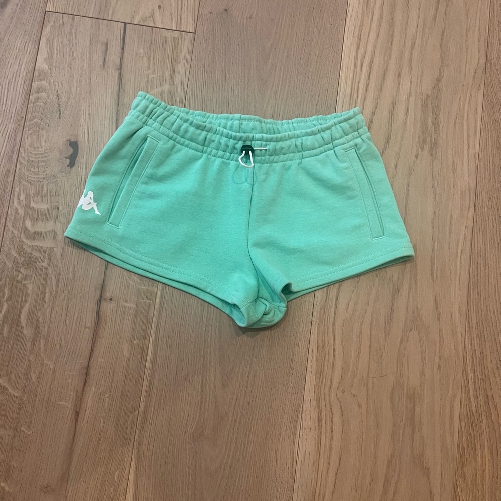 KAPPA WOMEN'S AUTHENTIC POP ESIA SHORTS - GREEN SPRING/WHITE NWOT
